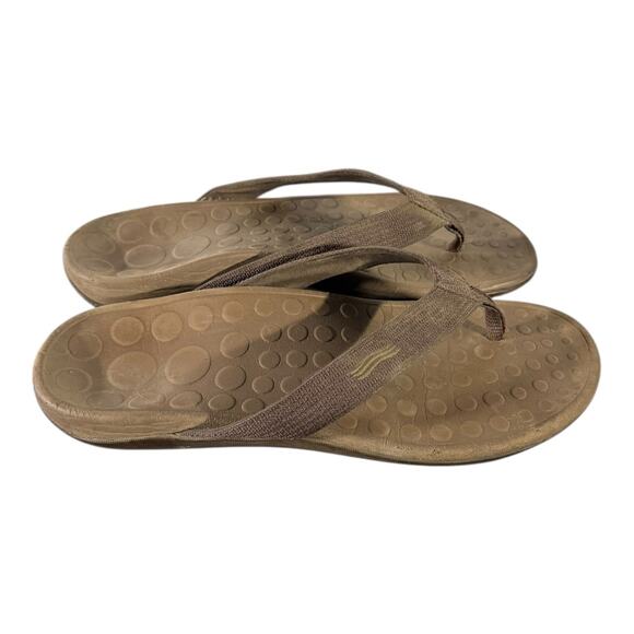 Vionic Men’s Thong Sandals Brown Orthopedic Beach Flip Flop Slippers Size 11 - Picture 2 of 8